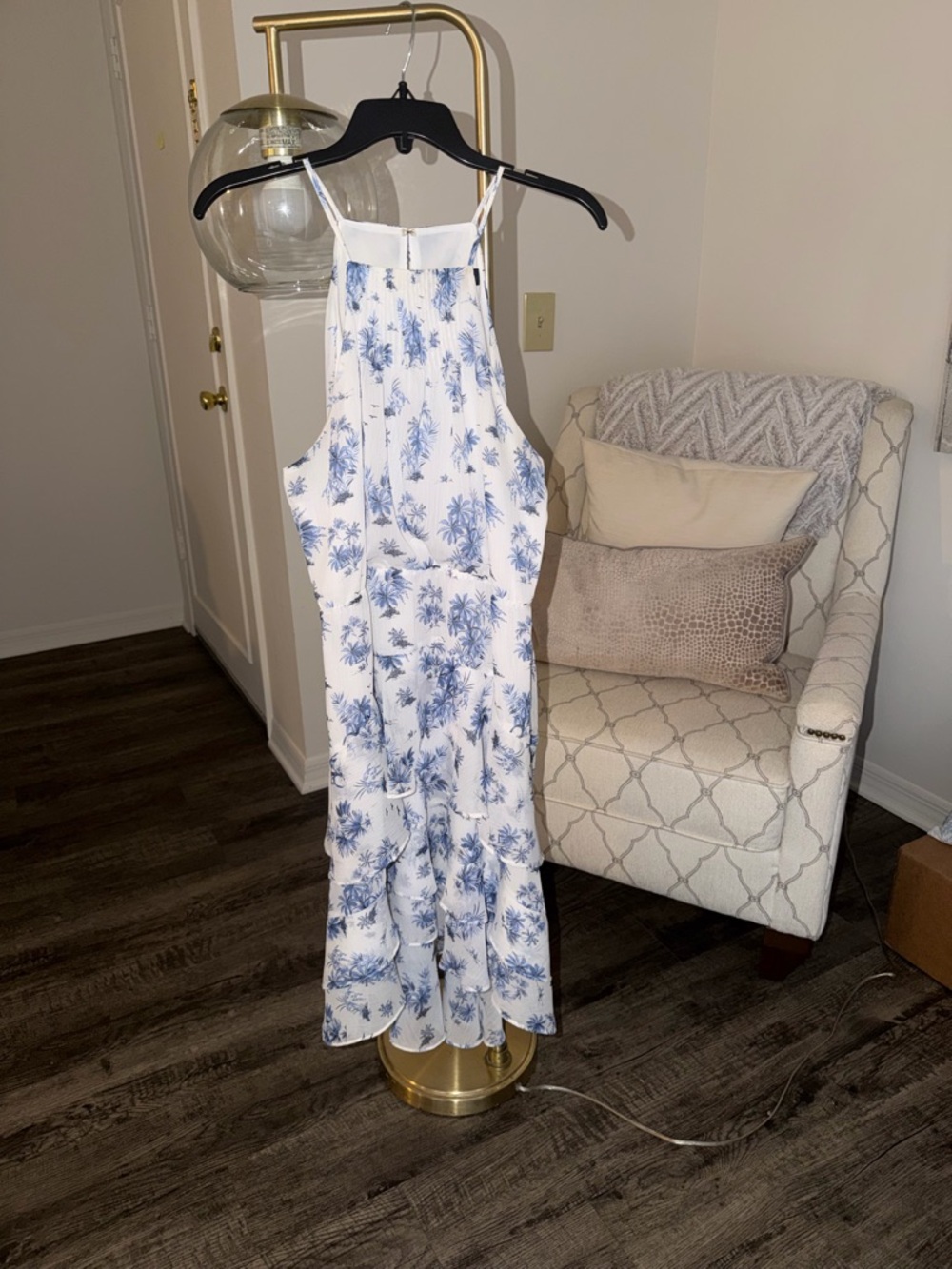 Tommy Hilfiger White Dress with Blue Floral Print